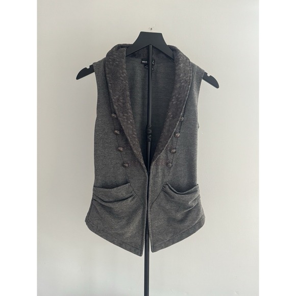 Wet Seal Jackets & Blazers - Vtg Y2K Wet‎ Seal Military Style Vest M Goth Emo Grunge Vamp 90s Indie Sleaze